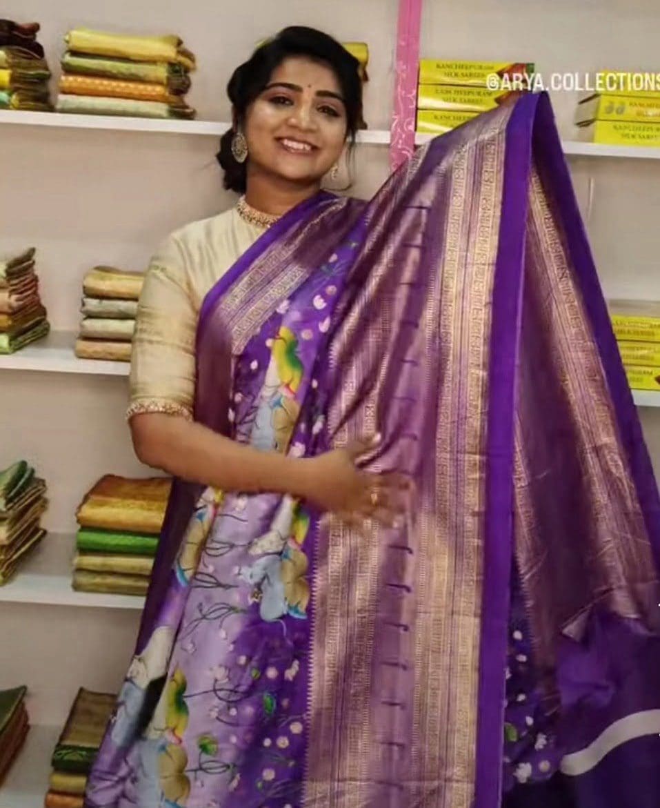 Dola Silk Lavandar sarees – Arya Collections