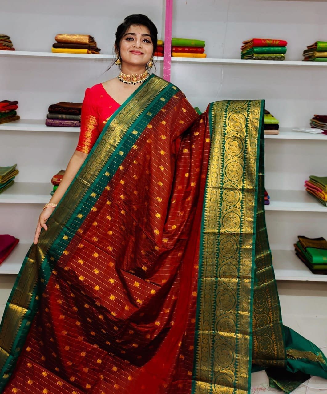 Semi gadwal silk saree – Arya Collections