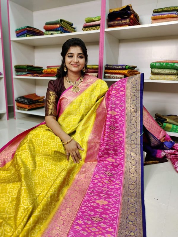 soft trill ikkat saree – Arya Collections